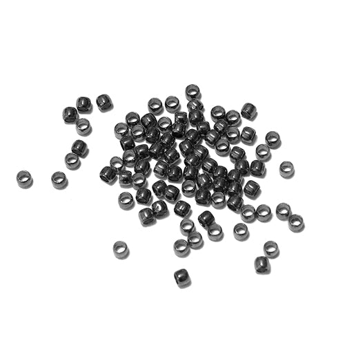 2mm Gunmetal Round Crimp Beads / 100 Pack / 2 x 1mm with 1.2mm ID