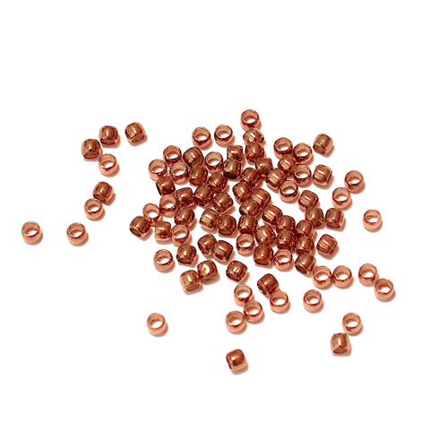 2mm Shiny Copper Round Crimp Beads / 100 Pack / 2 x 1mm with 1.2mm ID