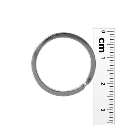 25mm Bright Rhodium Split Ring / sold individually / for key rings or secure charms or tags