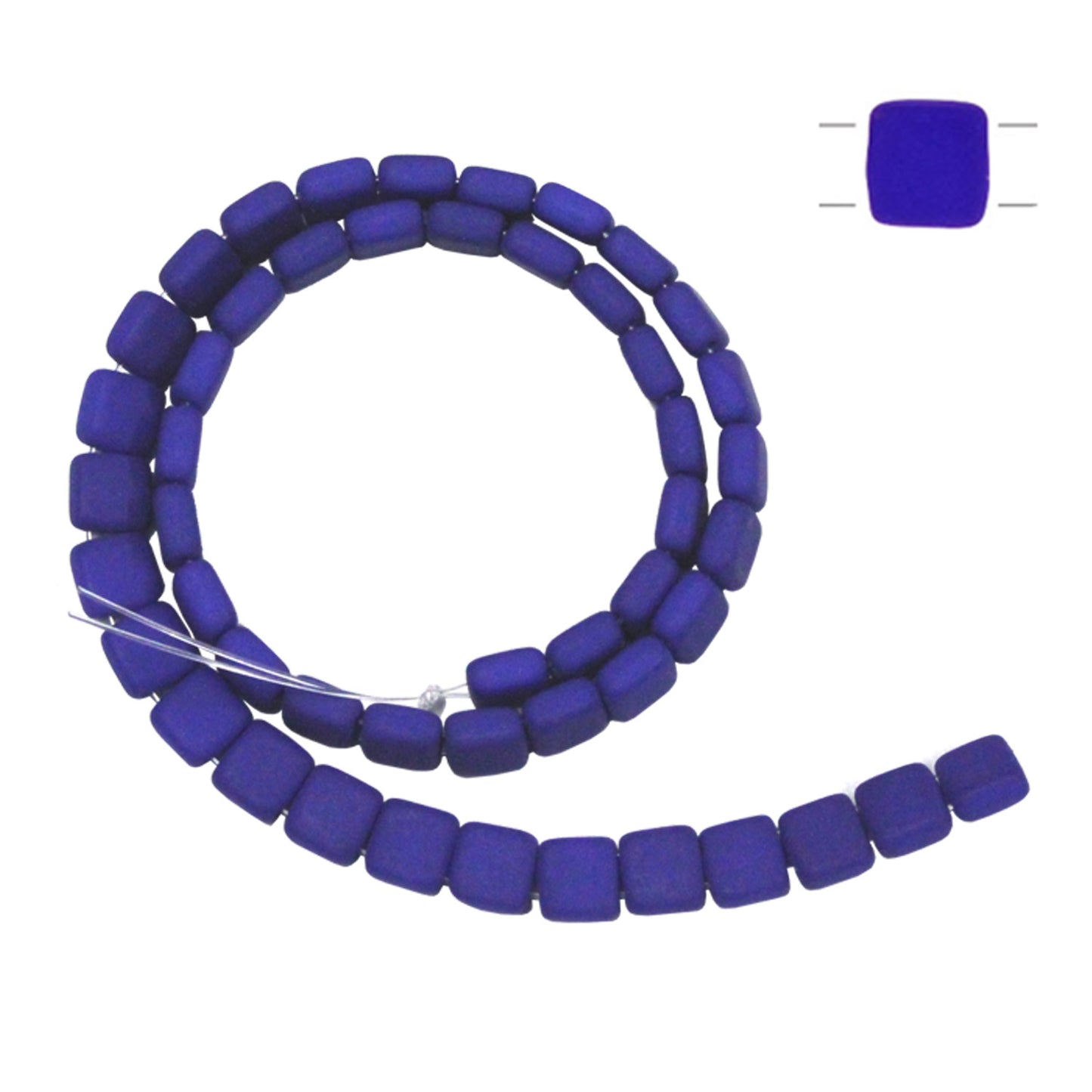 6mm Neon Blue / 2 Hole CzechMates Tile Beads / 50 Bead Strand