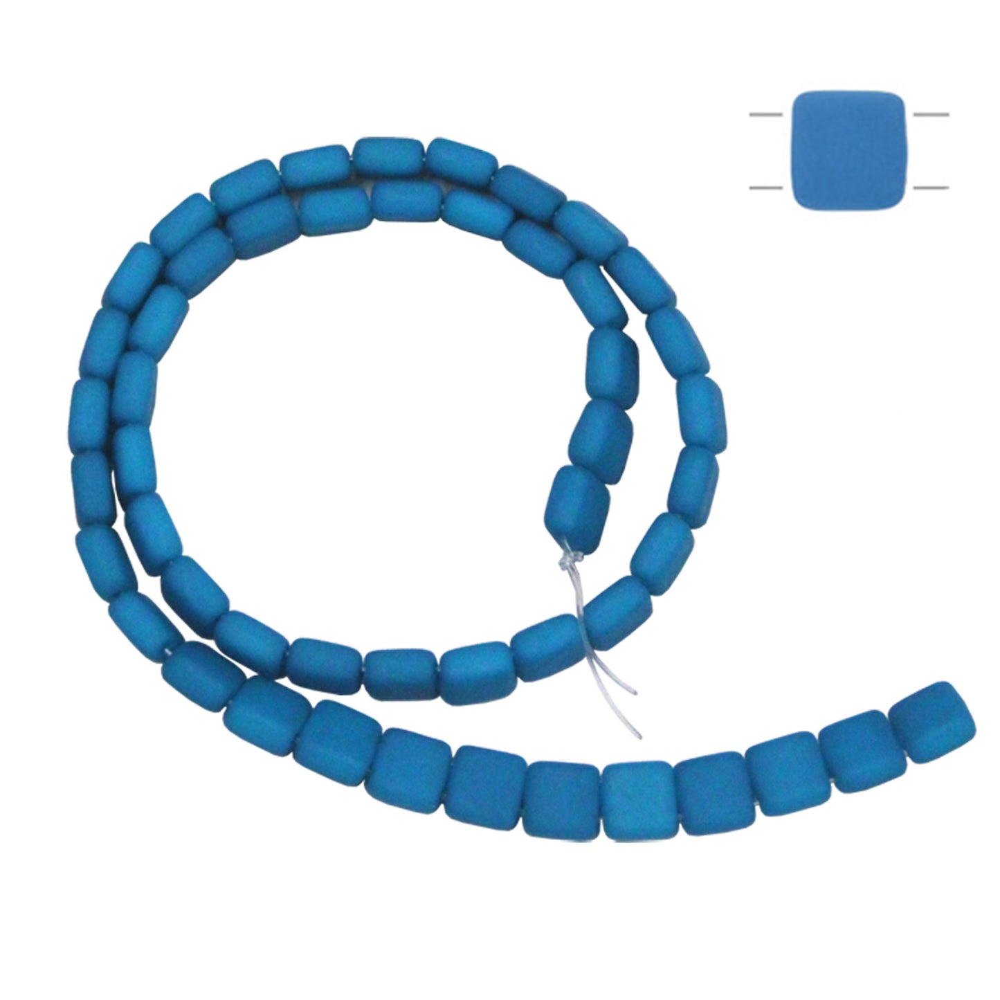6mm Neon Electric Blue / 2 Hole CzechMates Tile Beads / 50 Bead Strand