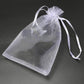 White Organza Bag / 17 x 12 cm / sold individually / drawstring closure