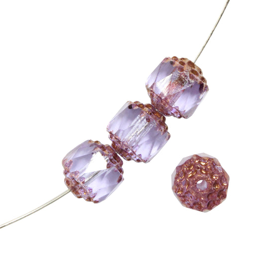 Alexandrite Lantern Bead / gold coated ends / sold per bead