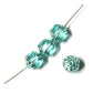 Teal Lantern Bead / silver coated ends / sold per bead
