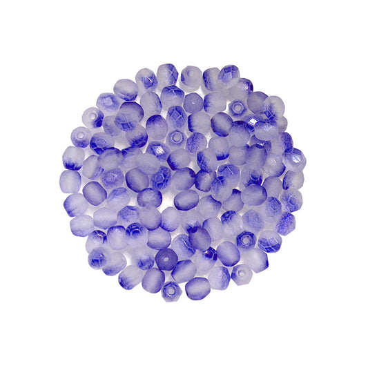 4mm Purple Fire and Ice Beads / 100 Bead Pack / faceted round fire polished / Czech glass