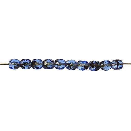 Blue Tortoise Faceted Round Fire Polished Beads