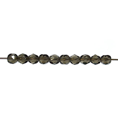 Black Diamond Faceted Round Fire Polished Beads