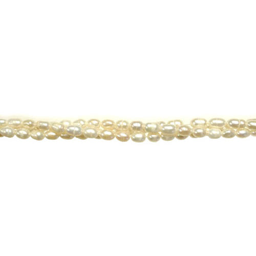 WHITE Rice Freshwater Pearl Beads / 16 Inch Strand / 4 diameter x 6mm length