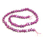 PURPLE Pearl Beads / 16 Inch Strand / 6-7mm freshwater / irregular shaped (flat one side) pearls