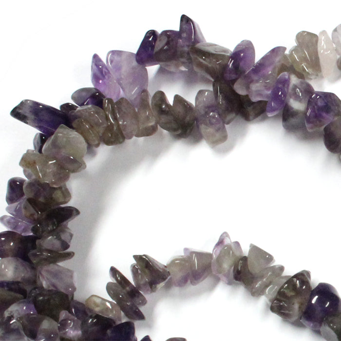 Amethyst Chip Beads / 16 Inch strand / 5-8mm chips / natural translucent semi-opaque glossy polished stone