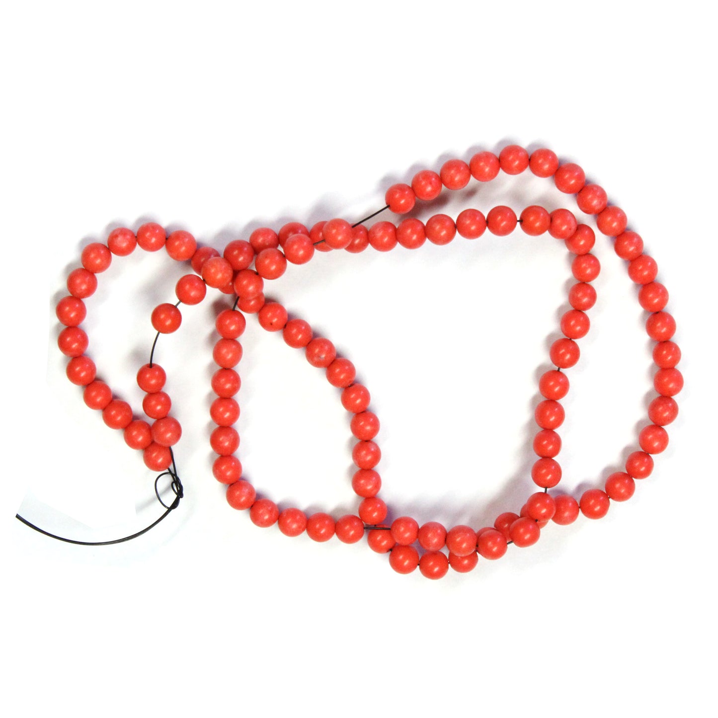 RED CORAL 4mm Round Beads / 16 Inch strand / man-made permanently dyed coral beads