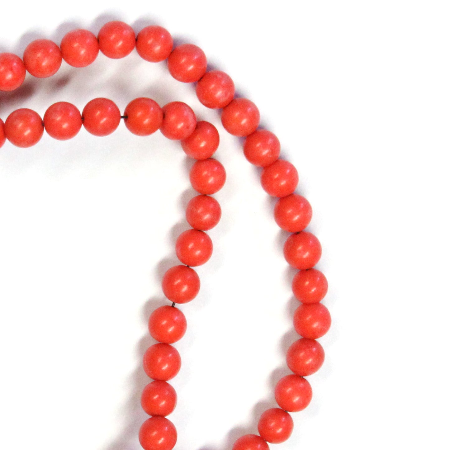 RED CORAL 4mm Round Beads / 16 Inch strand / man-made permanently dyed coral beads