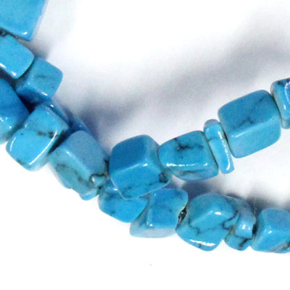 Blue Turquoise Chip Beads / 16 Inch strand / 4-8mm chips / man-made opaque glossy polished stone
