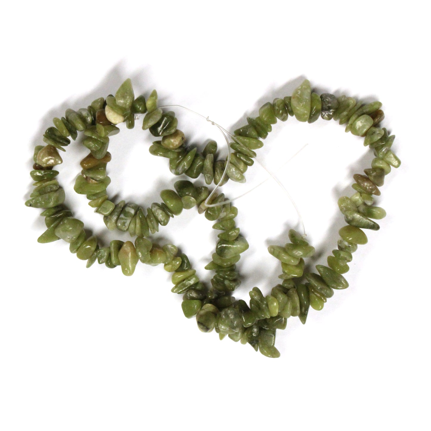 Nephrite Jade Chip Beads / 16 Inch strand / 5-12 chips / natural opaque stone