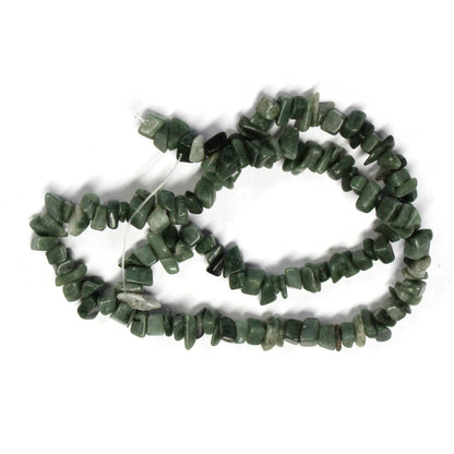 Russian Jade Chip Beads / 16 Inch strand / 5-10mm chips / natural opaque stone