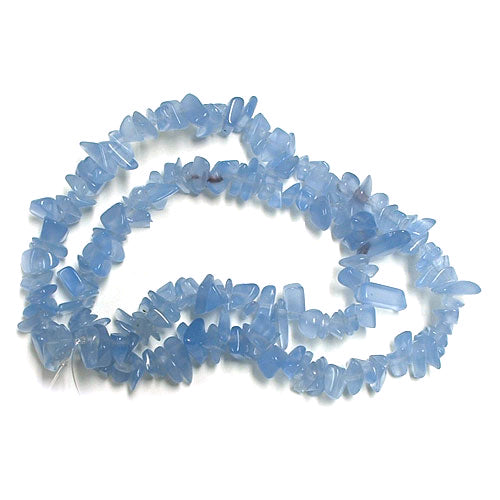 Blue Chalcedony Chip Beads / 16 Inch strand / 5-12mm chips / man-made translucent glossy polished stone