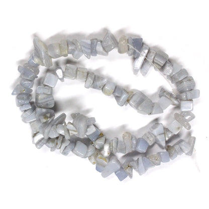 Blue Lace Agate Chip Beads / 16 Inch strand / 5-15mm chips / natural opaque stone jewelry beads