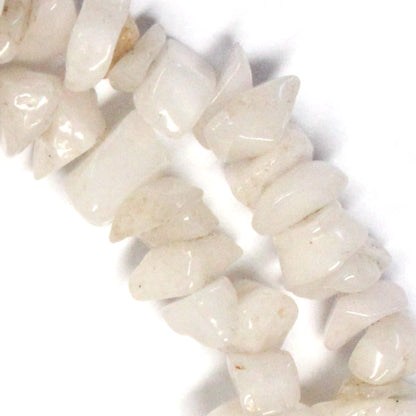 Snow Jade Chip Beads / 16 Inch strand / 6-12mm chips / natural opaque stone