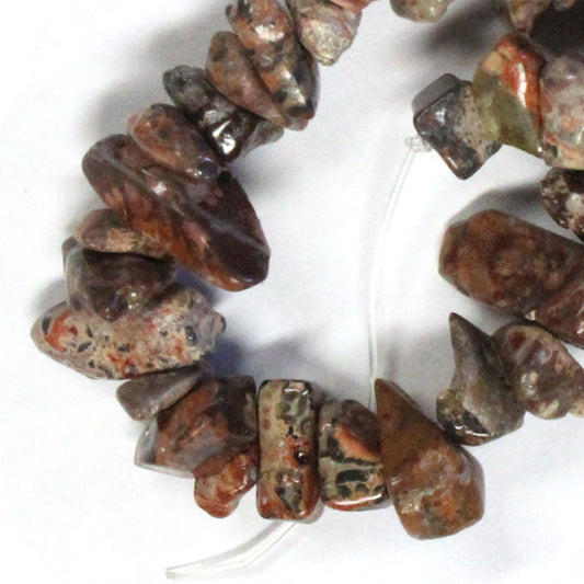 Leopard Skin Jasper Chip Beads / 16 Inch strand / 6-10 chips / natural opaque stone