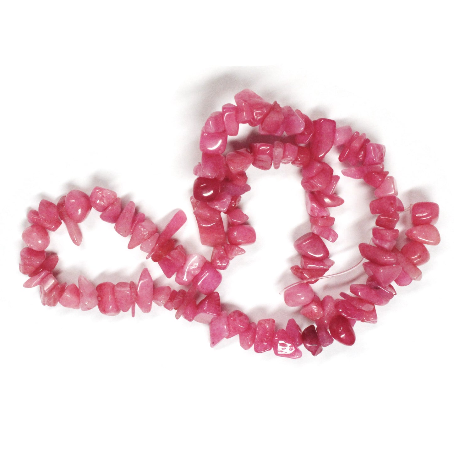 Fuchsia Candy Jade Chip Beads / 16 Inch strand / 5-12mm chips / natural opaque dyed stone