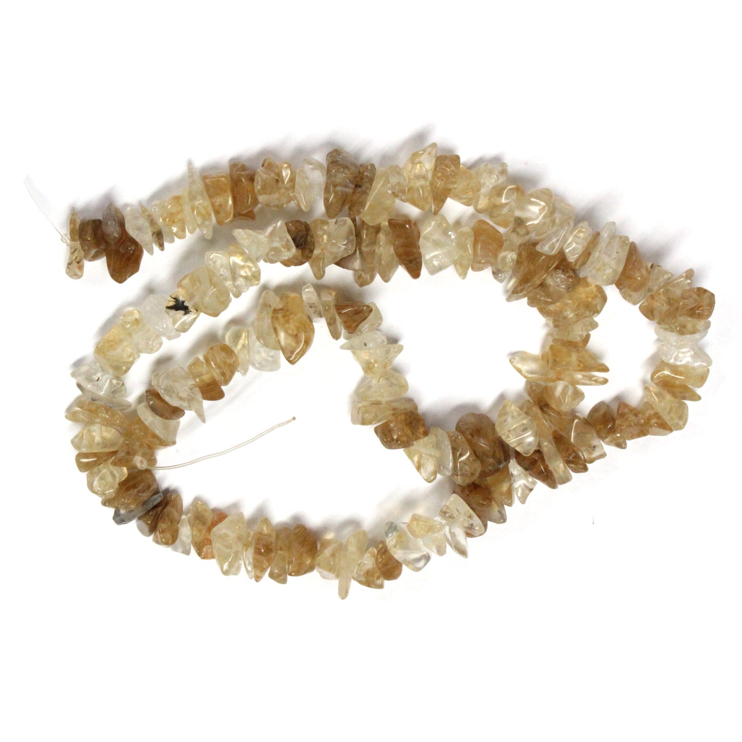 Rutilated Quartz Chip Beads / 16 Inch strand / 6-10mm chips / natural translucent stone