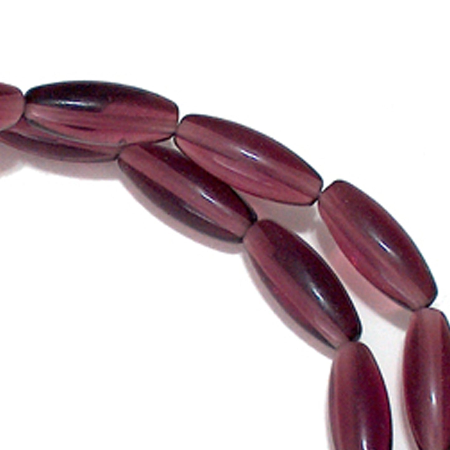 6x16mm Purple Amethyst Rice Beads / 16 Inch Strand / semi-precious man-made transparent stone