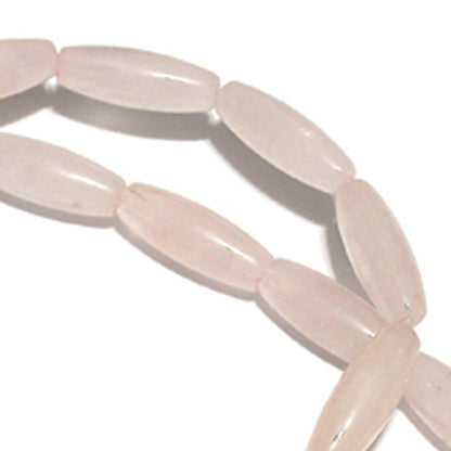 6x16mm Rose Quartz Rice Beads / 16 Inch Strand / semi-precious natural translucent stone