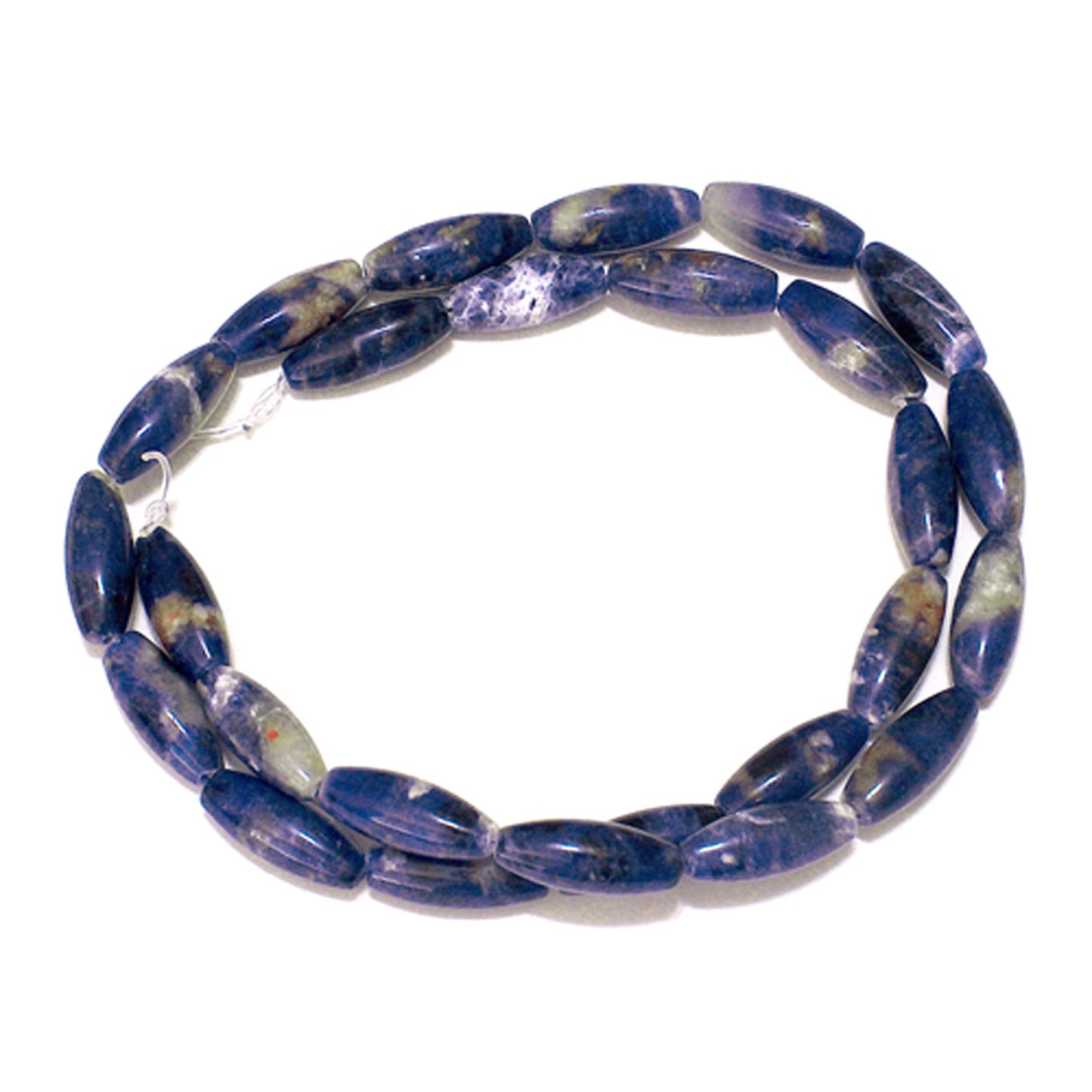 6x16mm Sodalite Rice Beads / 16 Inch Strand / semi-precious natural opaque stone