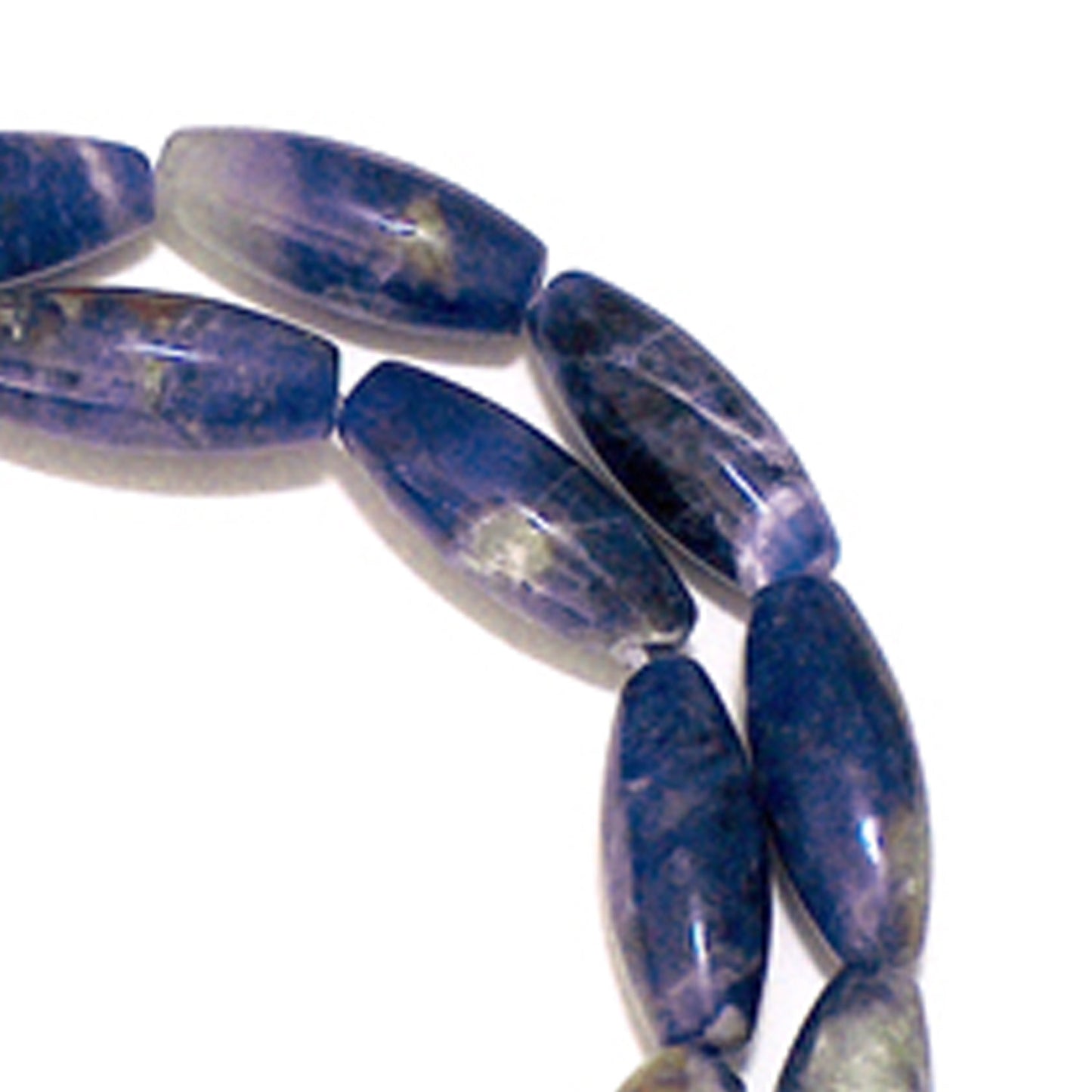 6x16mm Sodalite Rice Beads / 16 Inch Strand / semi-precious natural opaque stone