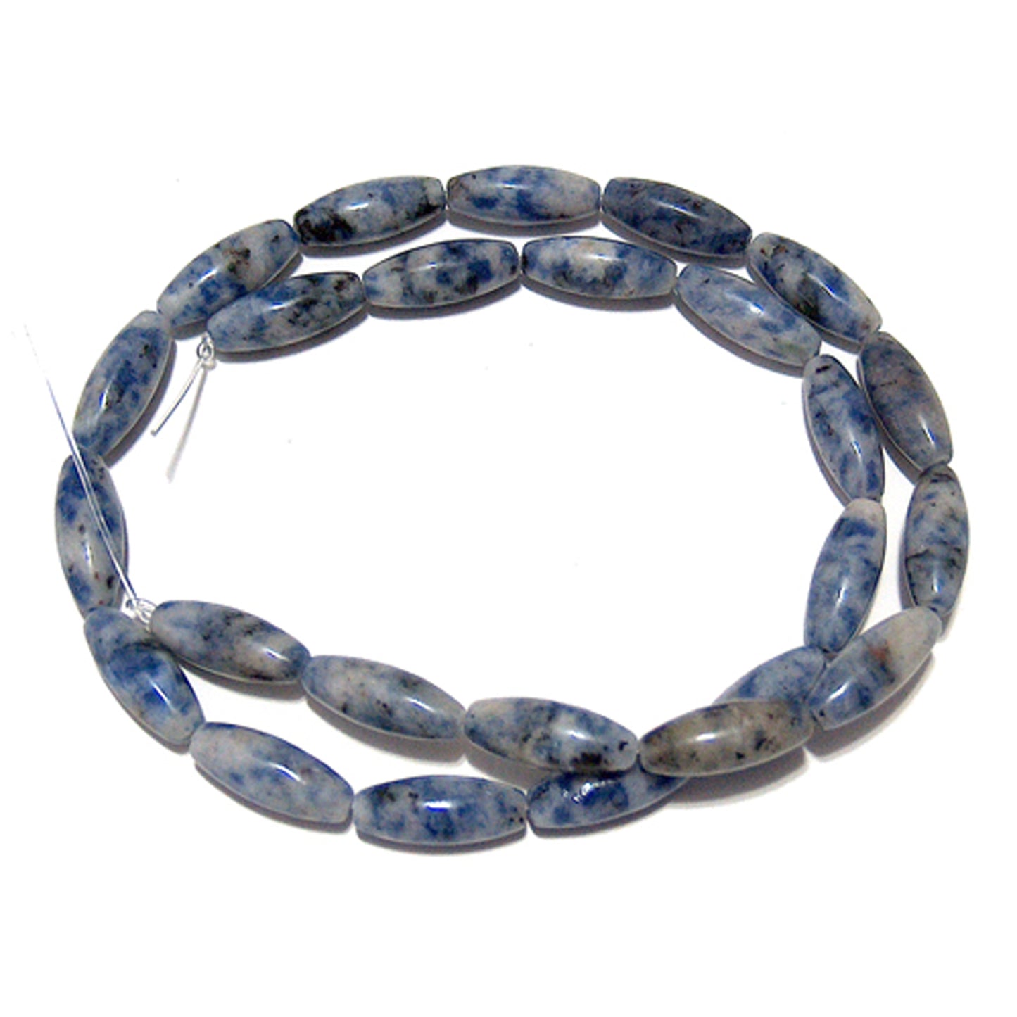 6x16mm Denim Lapis Rice Beads / 16 Inch Strand / semi-precious natural opaque stone