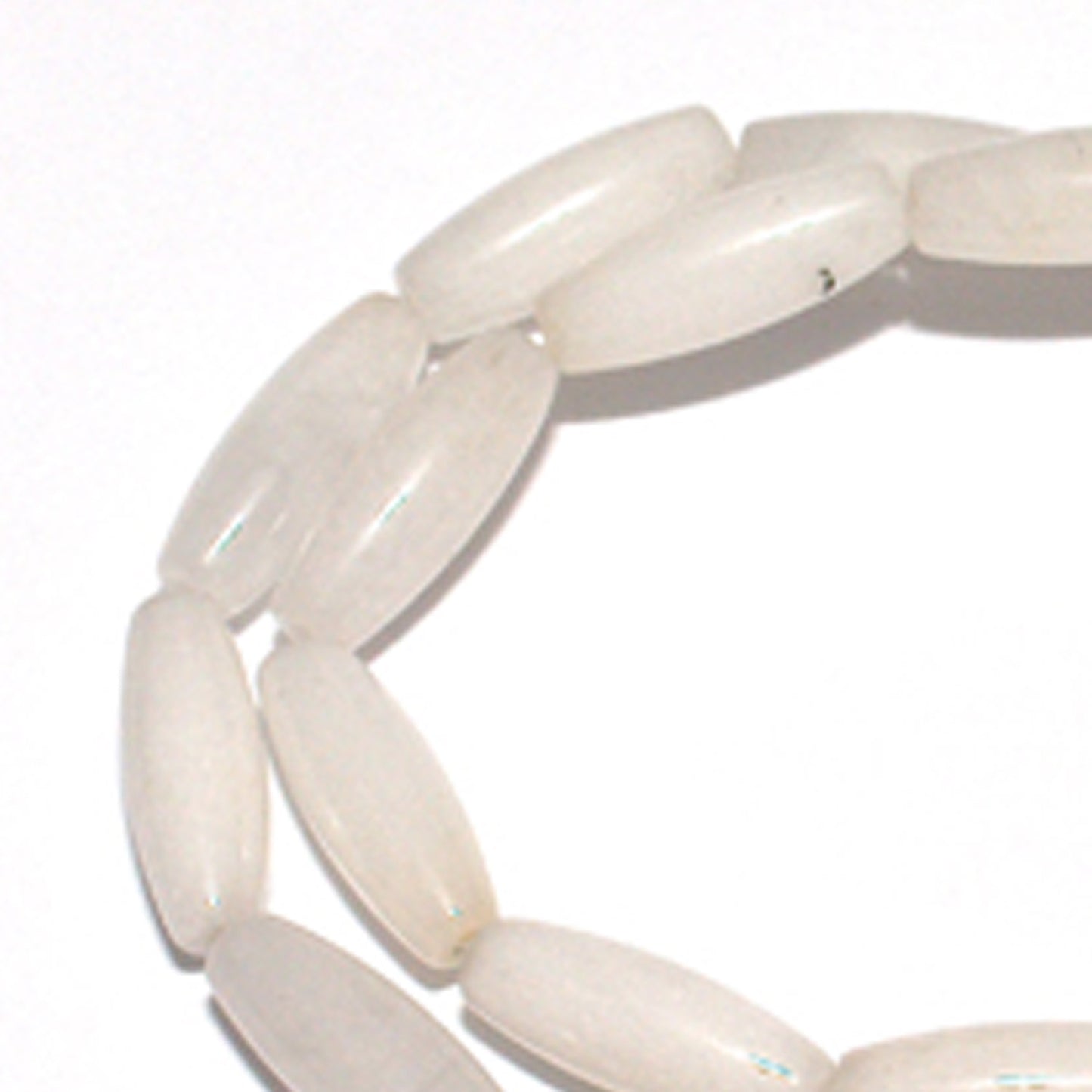 6x16mm Snow Jade Rice Beads / 16 Inch Strand / semi-precious natural opaque semi-translucent stone