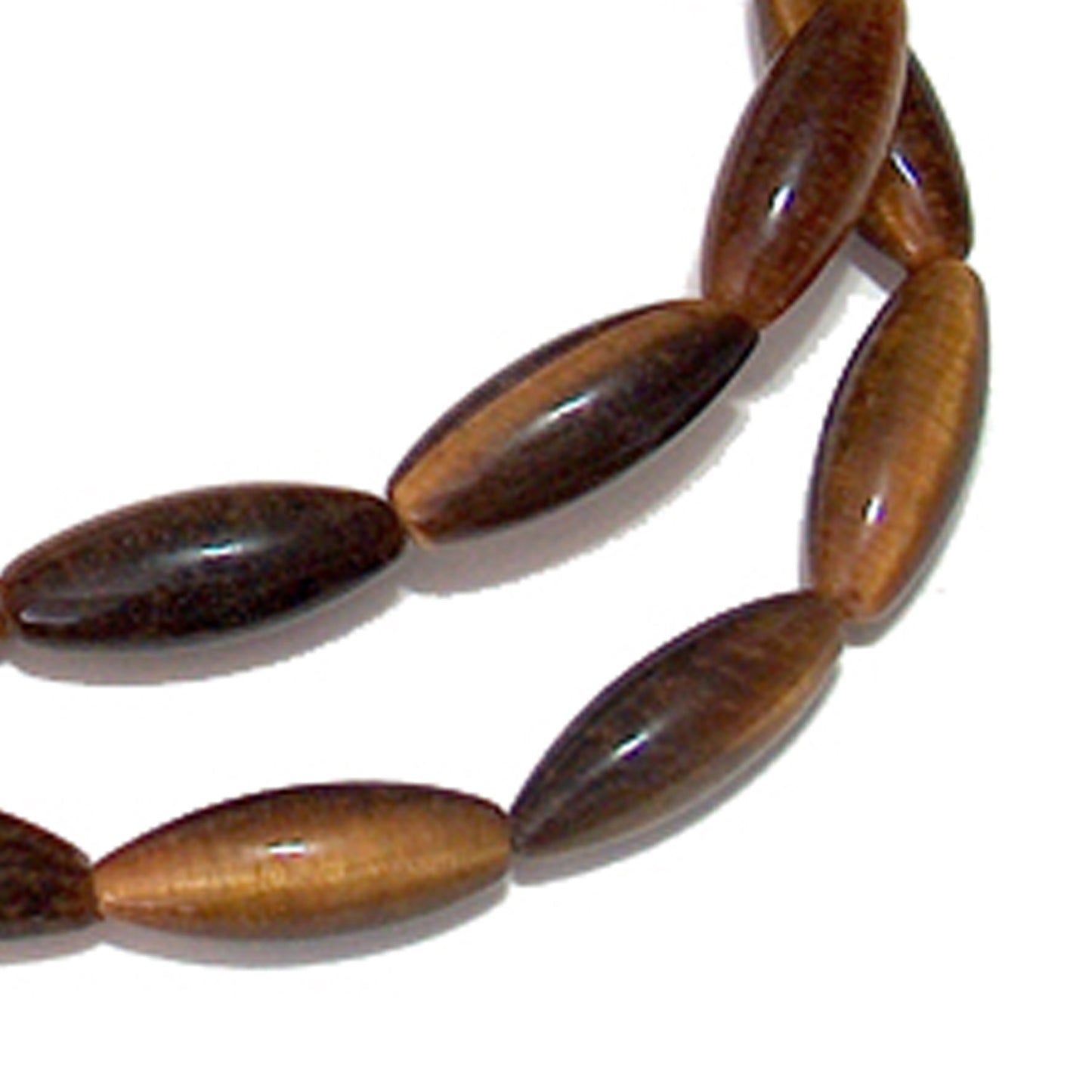 6x16mm Tiger's Eye Rice Beads / 16 Inch Strand / semi-precious natural opaque stone