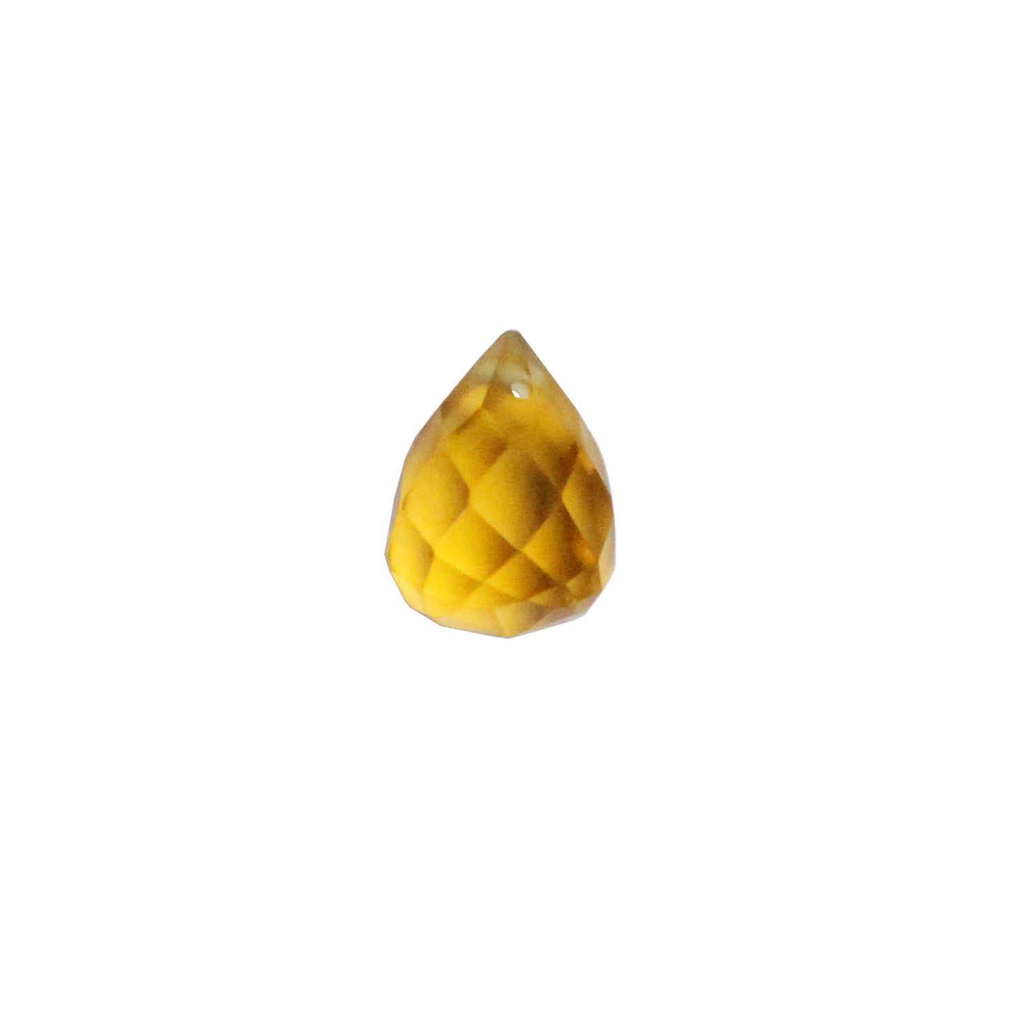 Yellow Topaz Faceted Teardrop / 12 x 10mm / man-made translucent stone bead