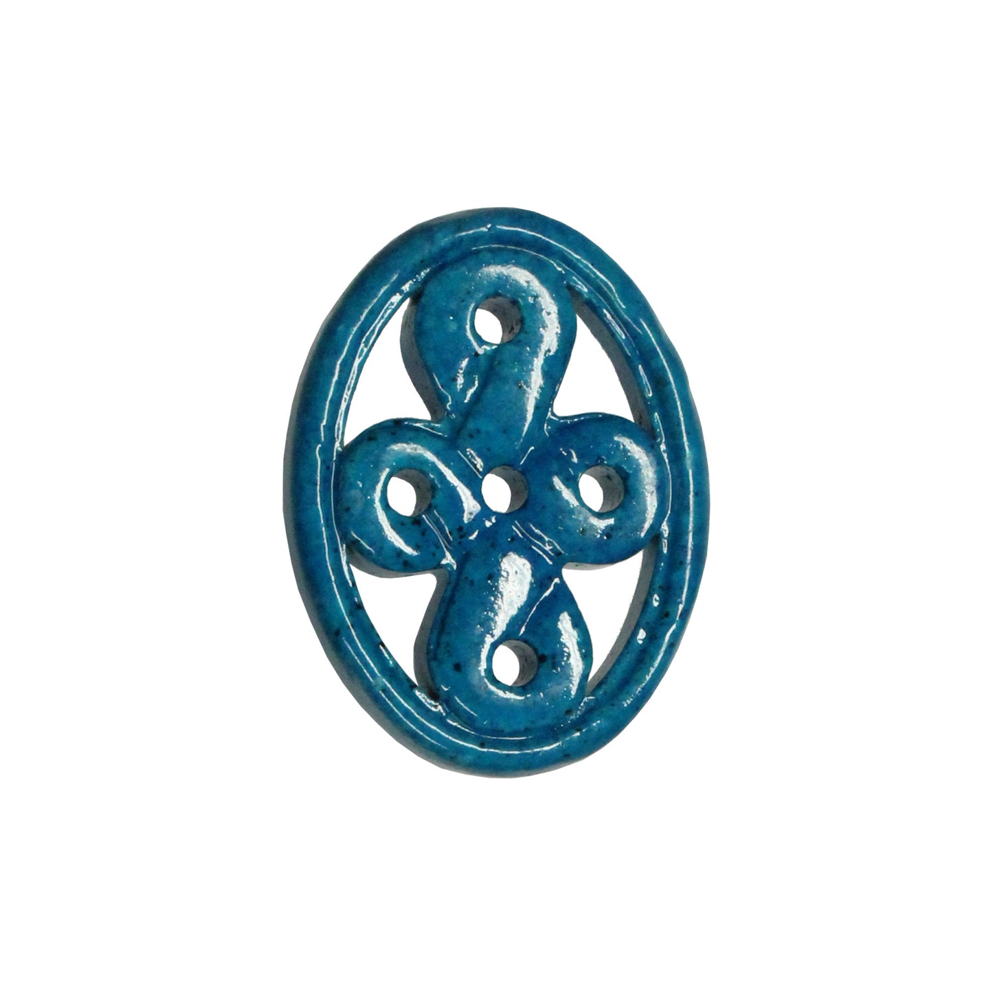 Celtic Oval Pendant / dyed chalk blue turquoise / 35mm (H) x 26mm (W) x 6mm Thk