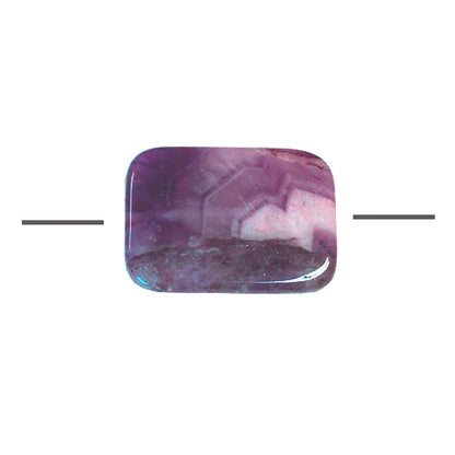 Dog Teeth Amethyst Rectangle Bead / 40mm(L) x 30mm(W) x 6mm(Thk) / smooth polished natural stone focal bead