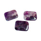 Dog Teeth Amethyst Rectangle Bead / 40mm(L) x 30mm(W) x 6mm(Thk) / smooth polished natural stone focal bead