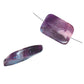 Dog Teeth Amethyst Rectangle Bead / 40mm(L) x 30mm(W) x 6mm(Thk) / smooth polished natural stone focal bead