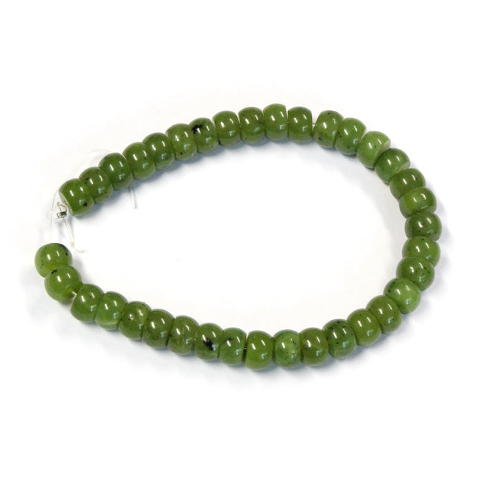 Canadian Jade Rondelle Beads / 35 Beads or 7 Inch strand / a vivid, translucent green serpentine