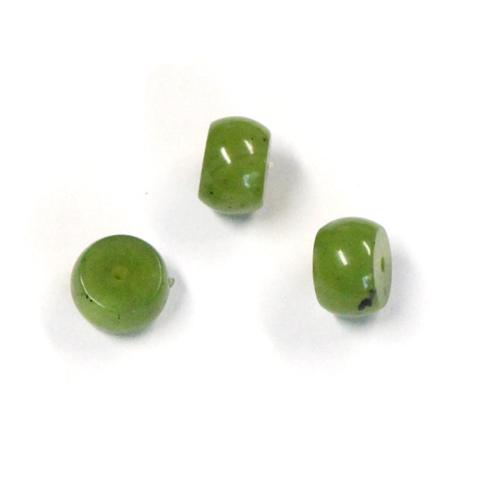 Canadian Jade Rondelle Beads / 35 Beads or 7 Inch strand / a vivid, translucent green serpentine