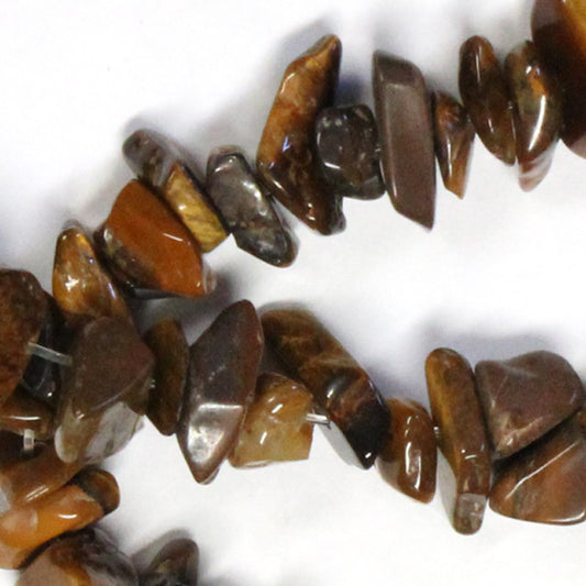 Tiger's Eye Chip Beads / 16 Inch strand / 6-12mm chips / natural opaque stone