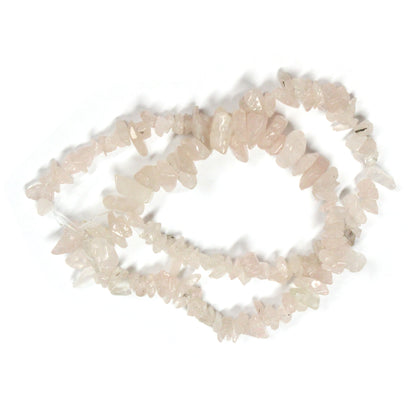Rose Quartz Chip Beads / 16 Inch strand / 6-10mm chips / natural translucen glossy polished stone