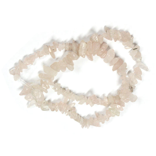 Rose Quartz Chip Beads / 16 Inch strand / 6-10mm chips / natural translucen glossy polished stone