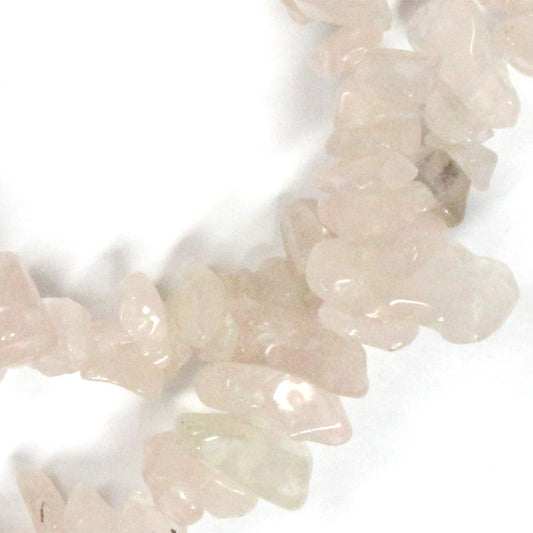 Rose Quartz Chip Beads / 16 Inch strand / 6-10mm chips / natural translucen glossy polished stone