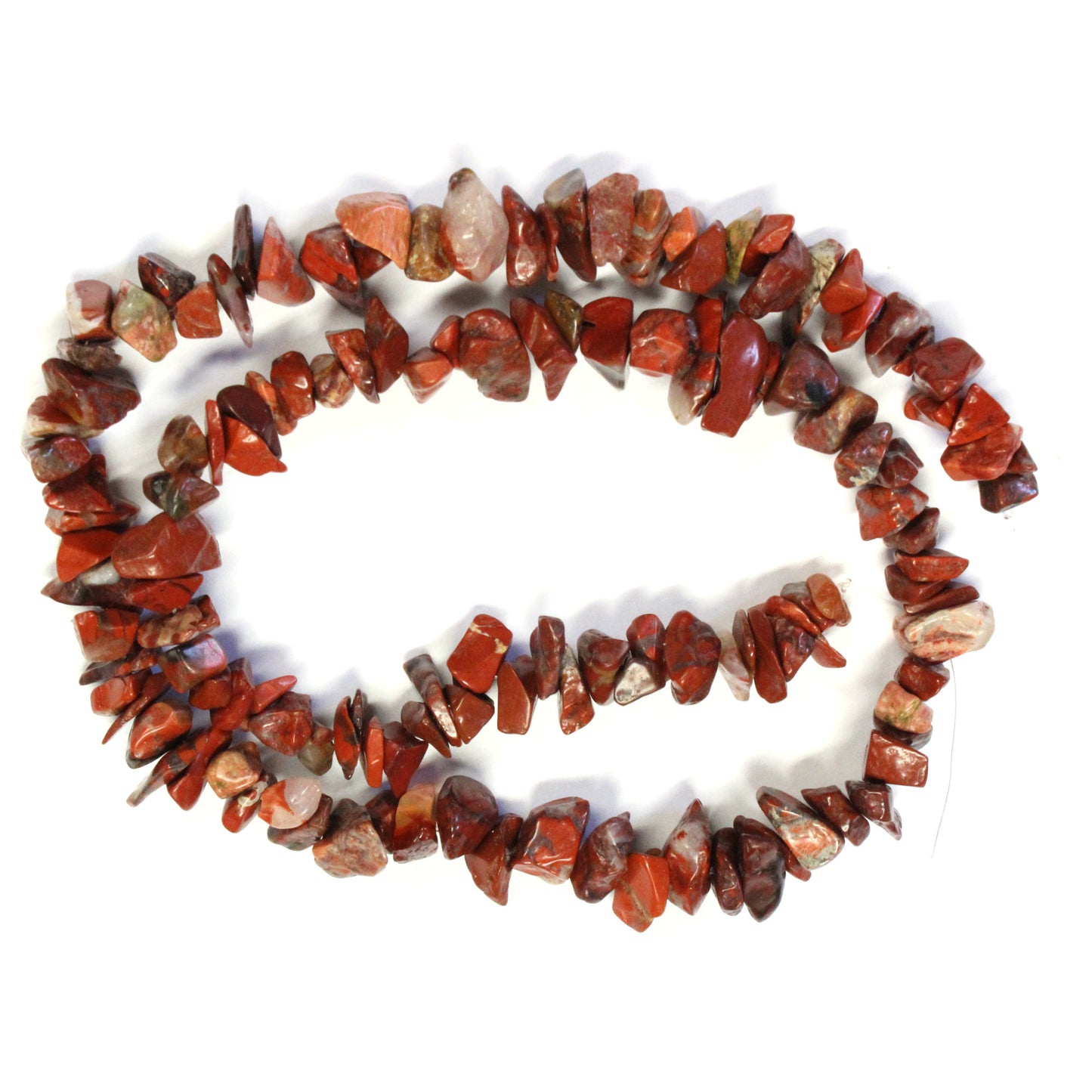 Poppy Jasper Chip Beads / 16 Inch strand / 6-12 chips / natural opaque stone