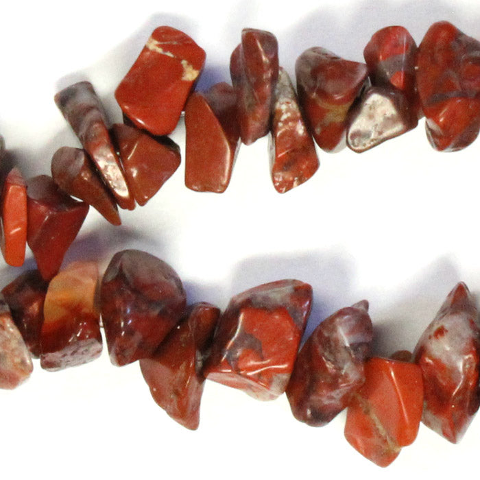 Poppy Jasper Chip Beads / 16 Inch strand / 6-12 chips / natural opaque stone