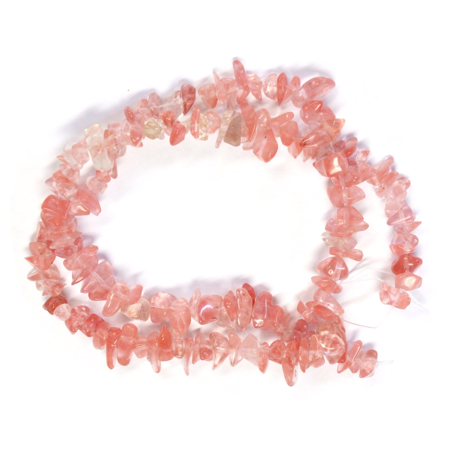 Cherry Quartz Chip Beads / 16 Inch strand / 5-12mm chips / man-made transparent stone jewelry beads