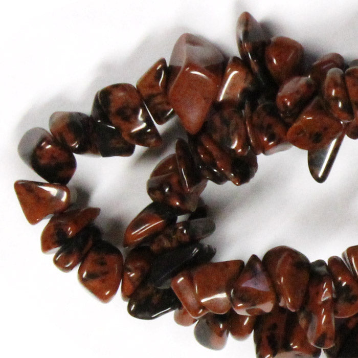 Mahogany Obsidian Chip Beads / 16 Inch strand / 5-10 chips / natural opaque stone