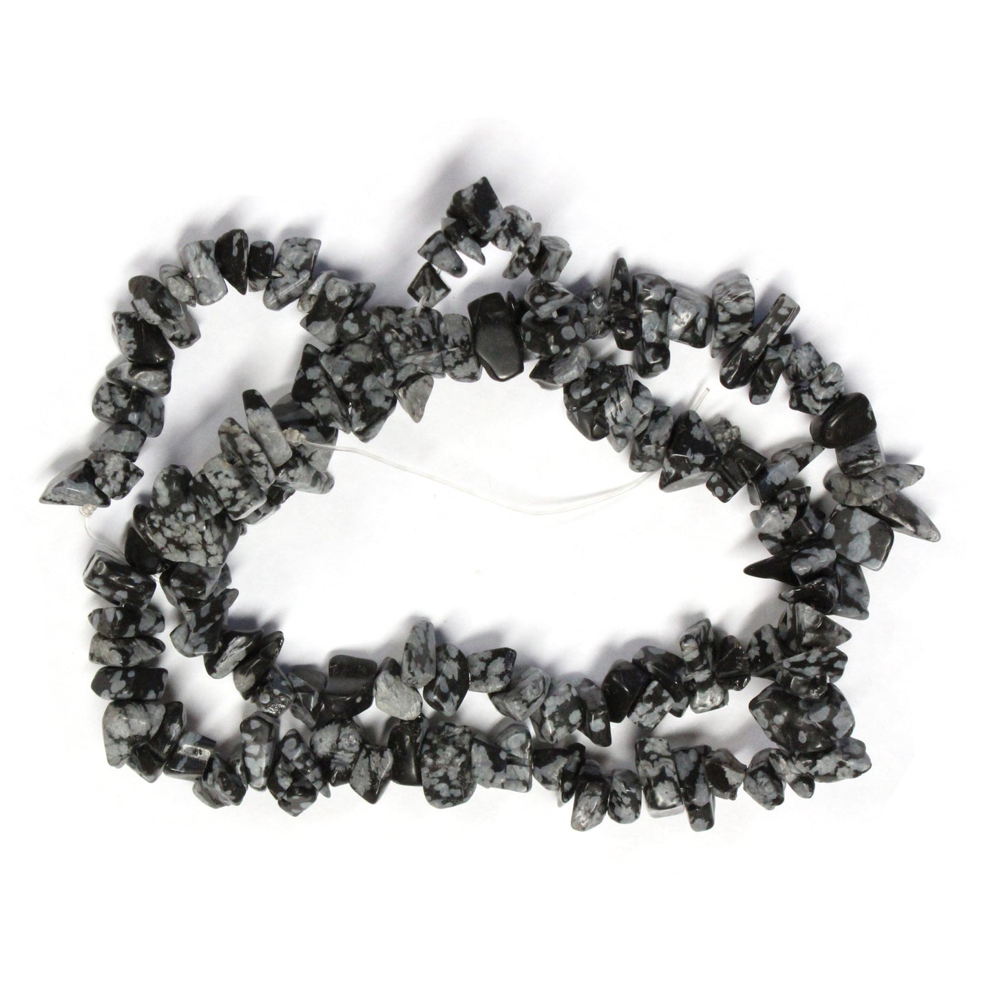 Snowflake Obsidian Chip Beads / 16 Inch strand / 5-10mm chips / natural opaque stone