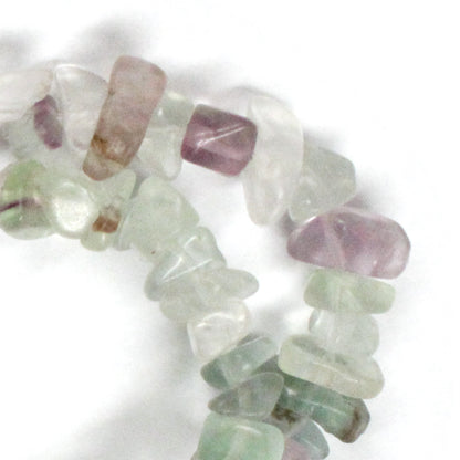 Rainbow Fluorite Chip Beads / 16 Inch strand / 5-10mm chips / natural translucent stone