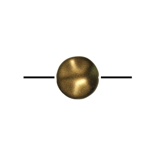 20mm Metallic Gold Glass Coin Beads / 9 Bead Pack / irregular round puffed shape bead / Czech glass